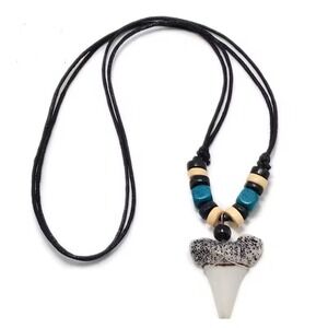 Sharks tooth Surfer Style Necklace Resin Mens